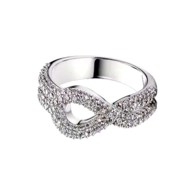 New 925 Silver Three-Leaf Clover Alphabet Heart Flower Women's Ring Suitable for Wedding Party Fashion DIY Gift