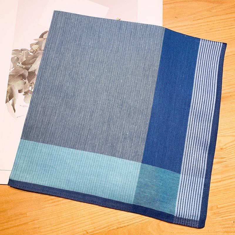3Pcs 43x43cm Square 100% Cotton Sweat-absorbing Striped Men Pocket Wedding Party Business Chest Towel Handkerchiefs