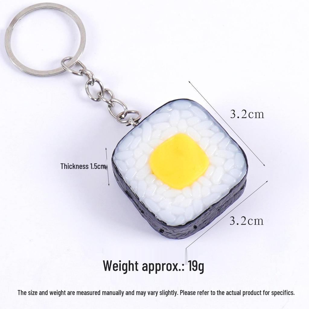 PVC Sushi Onigiri Keychain: Japanese Cuisine Nori-Wrapped Rice Bag Charm