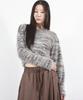 Deumakeu Rainbow Stripe Crop Long Sleeve Knit - Beige