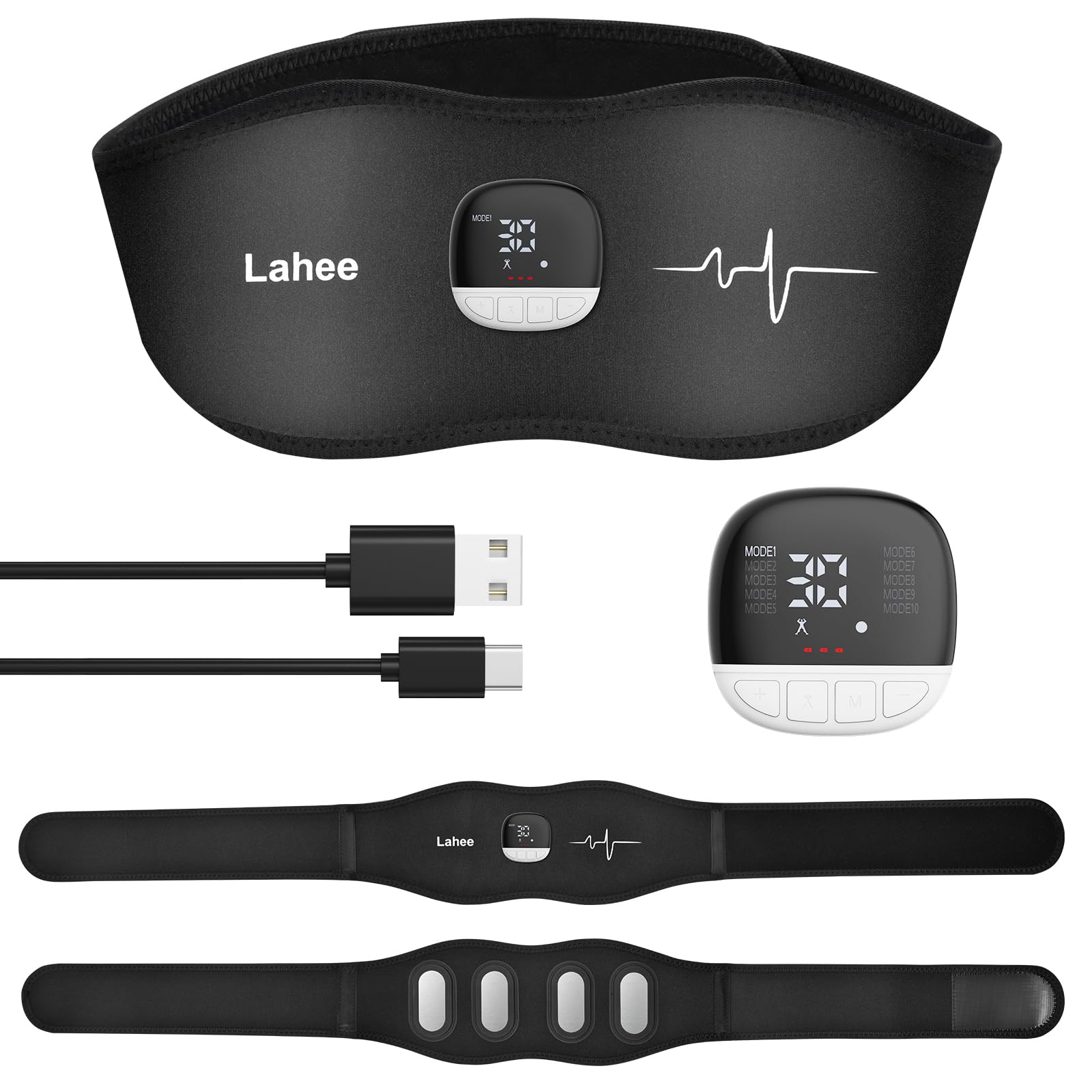 

Training Calorie Abdominal No Gel Sheets Muscle Calorie Burn 10 30 Intensity Abdominal Muscle Training EMS Stainless Steel Electrode Abdominal Muscle чёрный