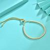 S925 Sterling Silver Zircon Full Diamond Bracelet for Women with Adjustable Push-pull Bracelet and Versatile Trendy Bracelet Accessories