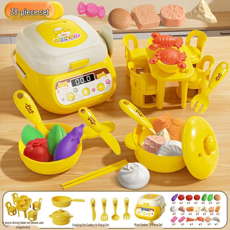 Mini Rice Cooker Play Set for Kids - Cat Design Toy