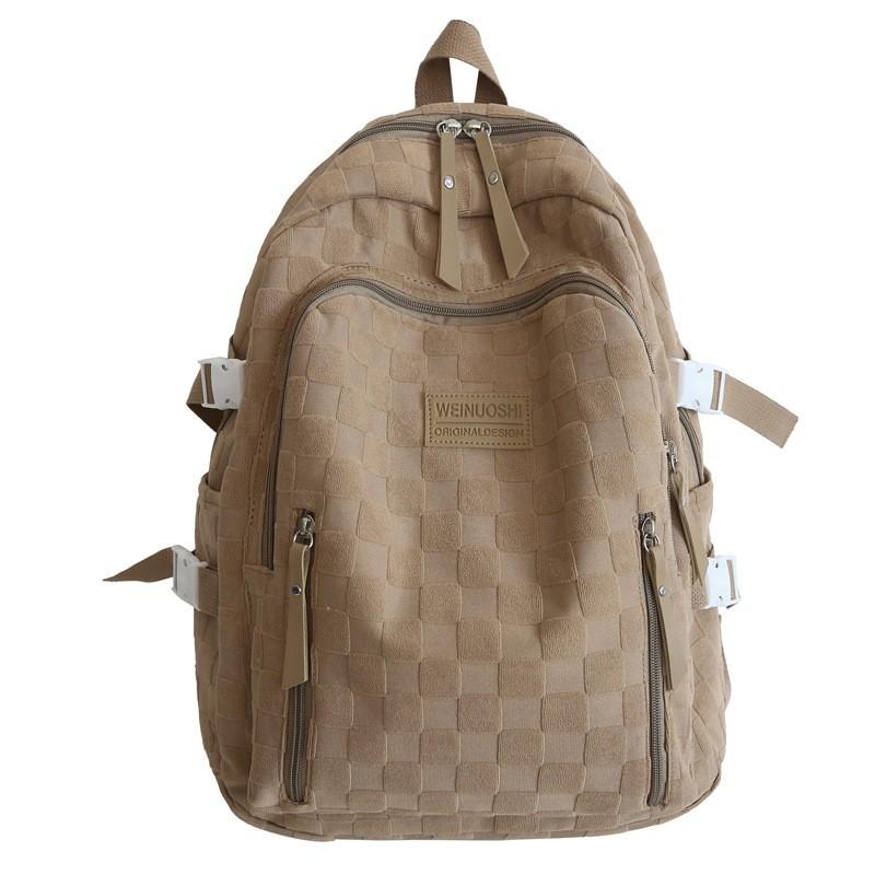 

Urban Minimalist Style Plaid Shoulder Bag For College Students Travel хакі