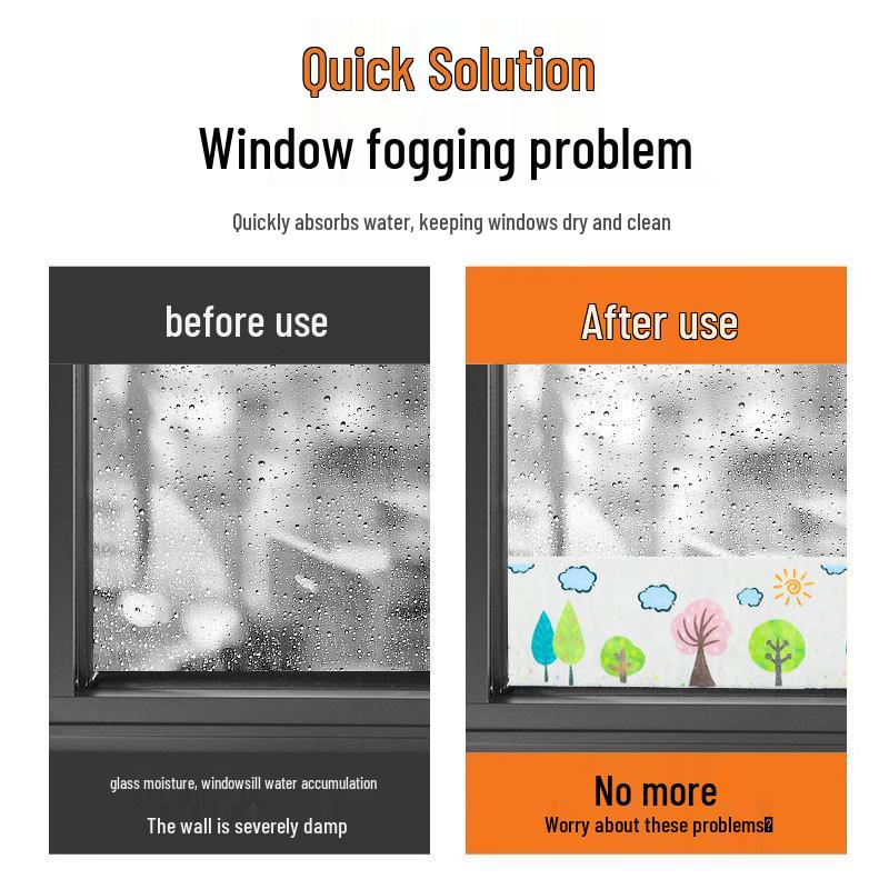 Winter Velvet Anti-Drip Glass Sticker - Absorbs Water, Prevents Condensation, Thickened Surface