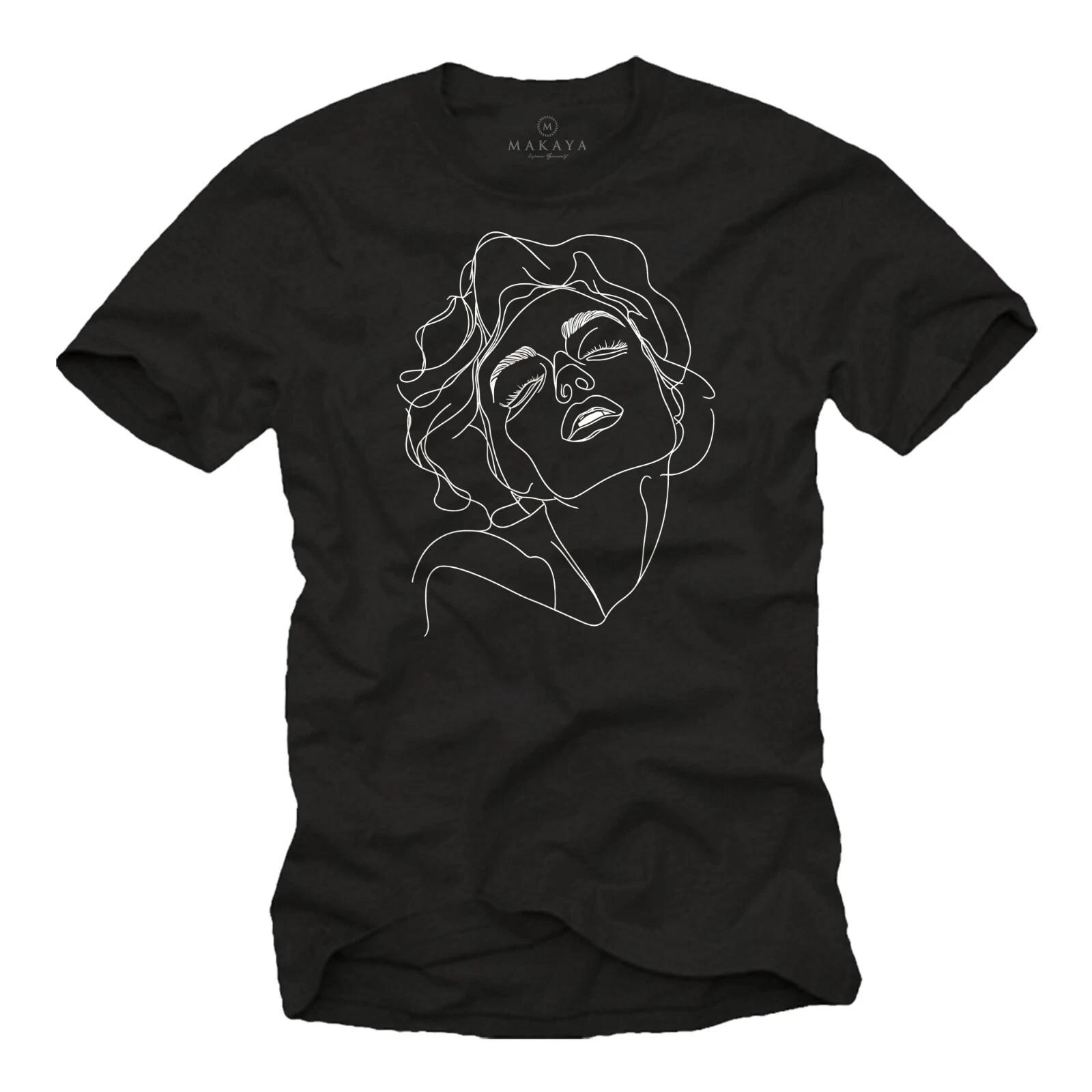 Men s T-Shirt with Women s Head - Tattoo Art Women s Motif Marilyn Print Print- 2XL