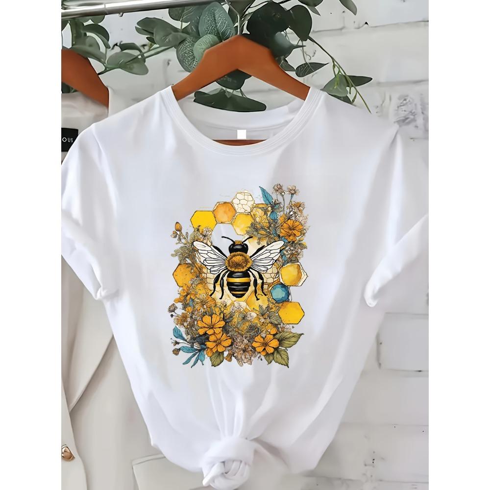 Bee and Floral Graphic Tees Retro and Watercolor Sunflower Designs for Nature and Bee Enthusiasts