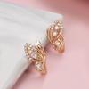 New  Rose Gold Butterfly Wings Cute Earrings Unusual Natural Zircon Dangle Earrings Women Creative Fashion Jewelry