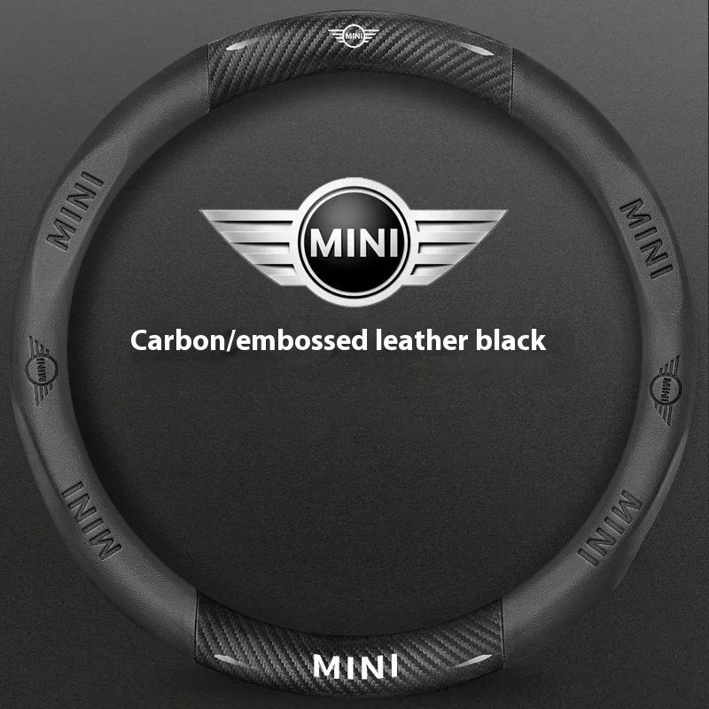 

For BMW MINI JWC R54 R55 R56 R60 F54 F55 F56 F57 John Cooper S Clubman Countryman Car Carbon Fiber Leather Steering Wheel Cover