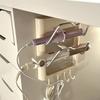 Wall Mounted Hair Dryer Storage Rack Curling Iron Holder Bathroom Organizer Storage Shelf Bathroom No-Drilling Kitchen Lid Rack