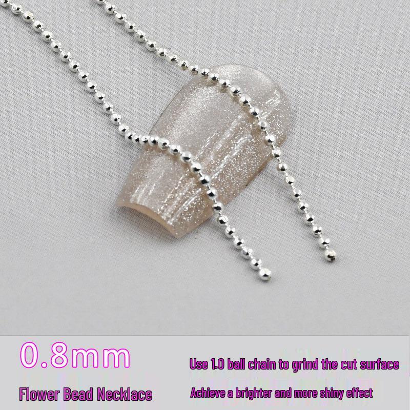 Všestranný extra malý 90cm kovový řetízek s korálky na nail art pro DIY nehtové doplňky