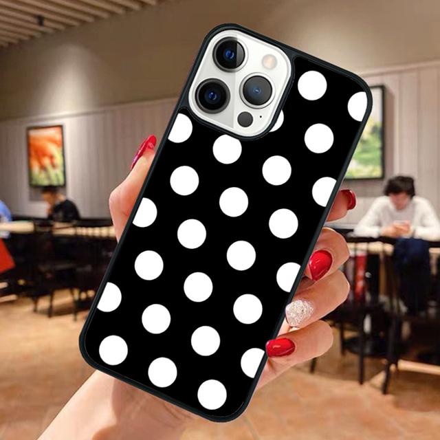 Black And White Polka Dot Phone Case For iPhone 17 Air 13 12 14 15 16  Cover For Apple Pro Max Plus Coque