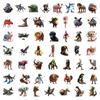 50 Creative Animal Fusion Stickers - Classic Mountains and Seas Theme, Graffiti Art, Waterproof Decals for Phones & Skateboards