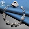 925 Sterling Silver Heart Love Chain Bracelet Jewelry