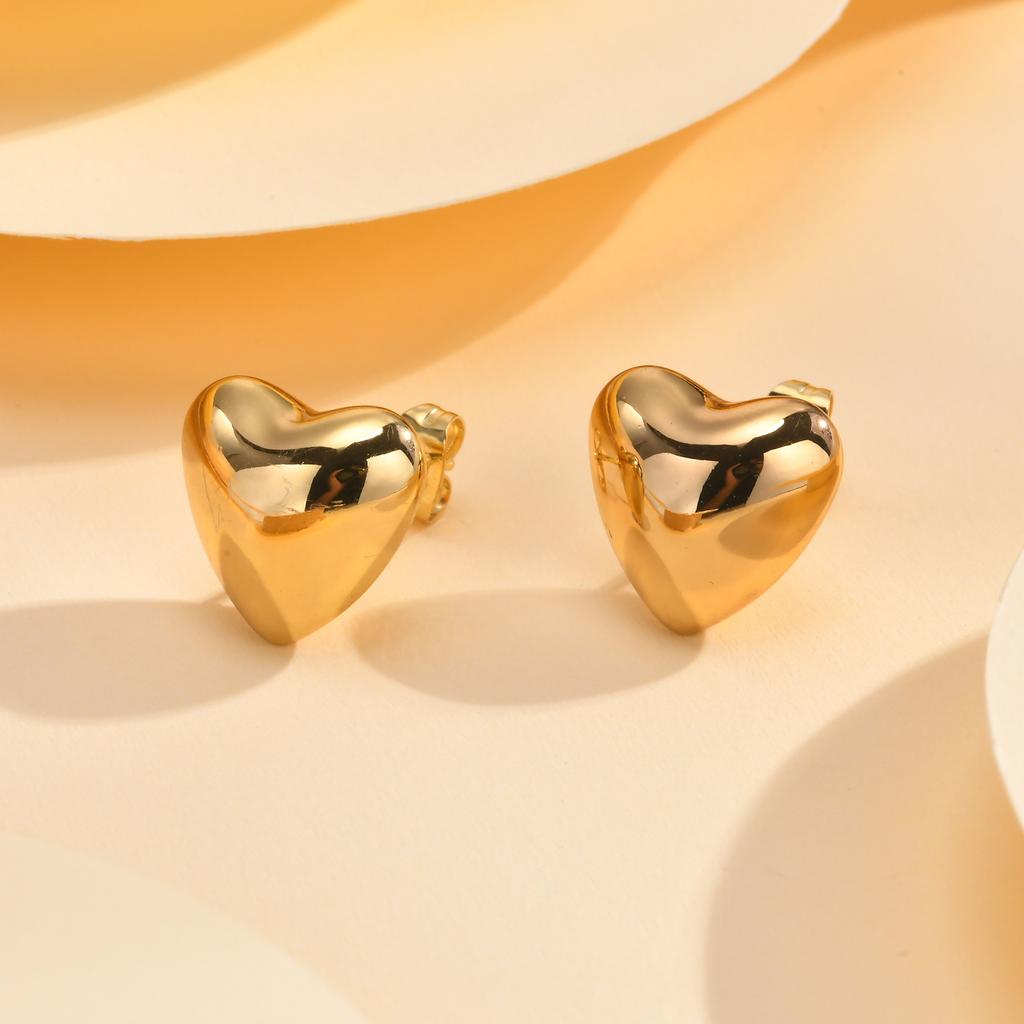 Minimalist Fashion Stainless Steel Heart Shape Stud Earrings For Women Gold Color Heart-Shaped Earring Fashion Jewelry Giftss
