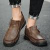 Golden Sapling Men's Casual Shoes Retro Genuine Leather Men Loafers Classics Moccasins Fashion Platform Flats Leisure Work Shoe