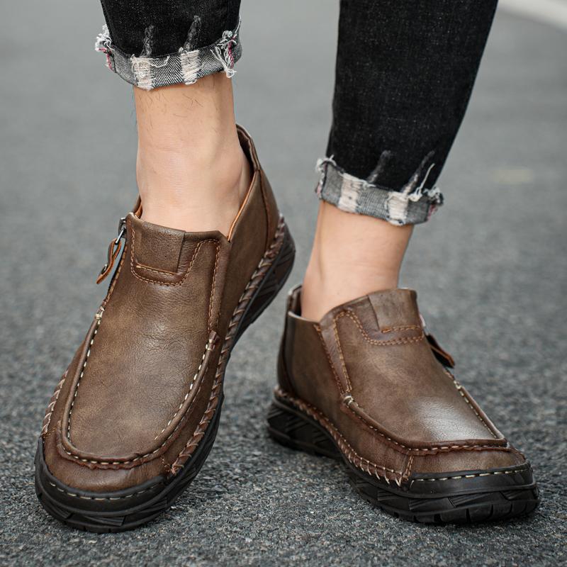 Golden Sapling Men's Casual Shoes Retro Genuine Leather Men Loafers Classics Moccasins Fashion Platform Flats Leisure Work Shoe