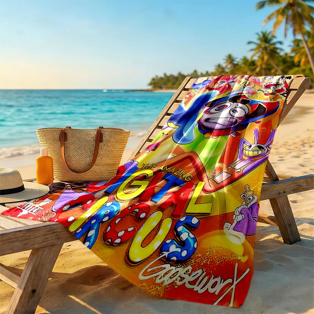 Digital Circus Beach Towel Soft Durable Quick-Dry Comfortable Lightweight Perfect for Traveling Yoga Camping and Swimming