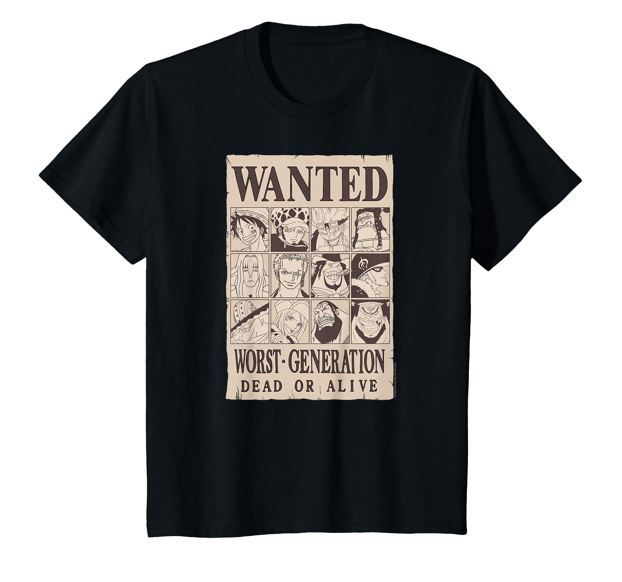 

2026 Summer ONE PIECE Anime Worst Generation Printed Loose Shortsleeved Pure Cotton Childrens Tshirt Tide Unisex Casual Loose S