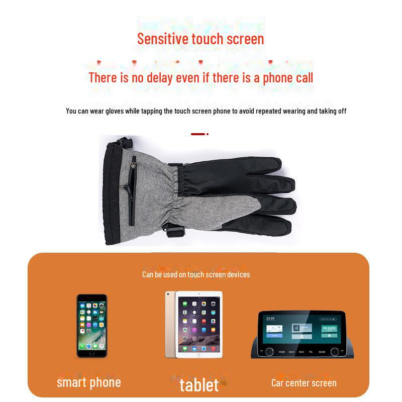 Herren Beheizte Winter Touchscreen Wasserdichte Ski- & Motorradhandschuhe