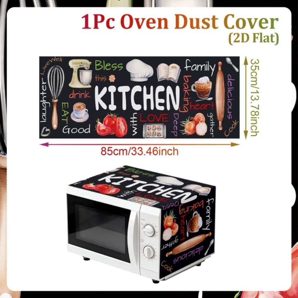 Printed Microwave Oven Dust Cover Universal Dust Protector Mat Microwave Cover Household Cover