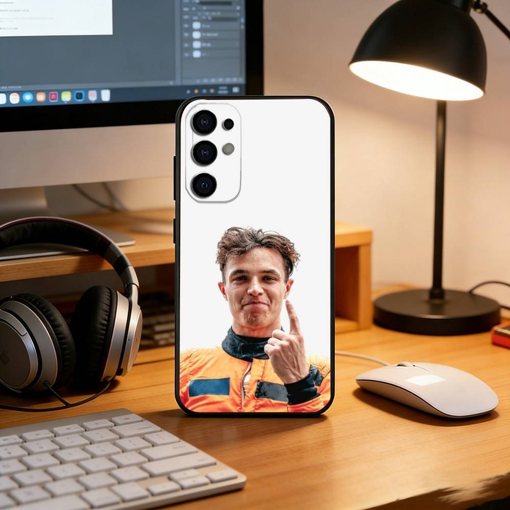 L-Lando Norris Phone Case For Samsung S25,S24,S21,S22,S23,S30,Ultra,S20,Plus,Fe,Lite,Note,10,Black Cover