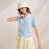 Zhaojun 2026 S/S Women's Mulberry Silk Retro Jacquard Knit Short Sleeve Cardigan