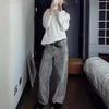 Y2K American retro TRINITE leopard print jeans hip hop street straight wide leg pants vibe style loose casual