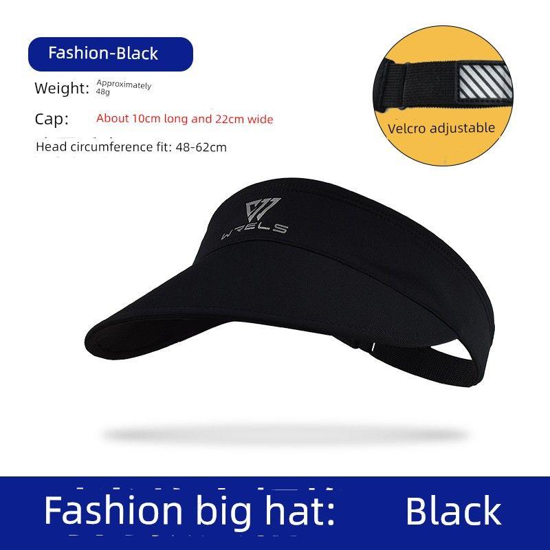 

Foldable Women s Running Sunshade Cycling Baseball Topless Hat Big brim C- Black One size