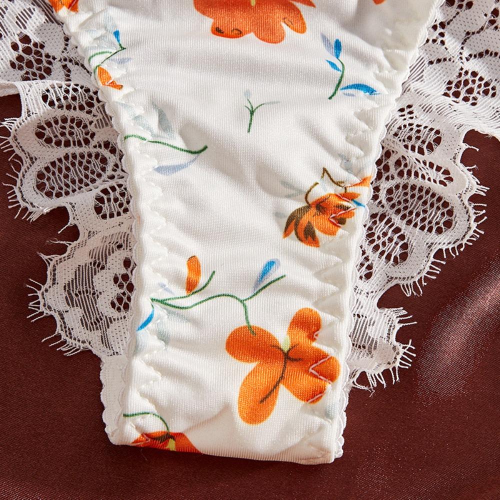 New Japanese Sweet Floral Bra Set Cute Girl Small Chest Lace Lace Gathering Tube Top Underwear