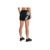 Under Armour Solid Color Logo Elastic Straight Fitness Shorts Women Shorts Black 1362681-001