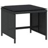 VidaXL Garden Stools with Cushions 4 Pcs Black 40x40x35 Cm Rattan 4007484