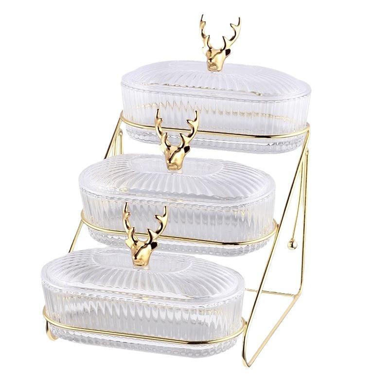Fruit Tray Home Use Living Room Dried Nuts Fruit Snack Dining Plate Latest Style Subdivided Afternoon Tea and Dessert Dining Plate