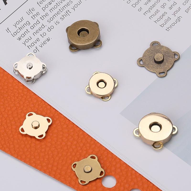 20 Pcs/Set Plum Magnetic Snap Buttons 15mm Magnetic Buttons Plum Press Studs for Sewing Bag Craft Handbags Clothing