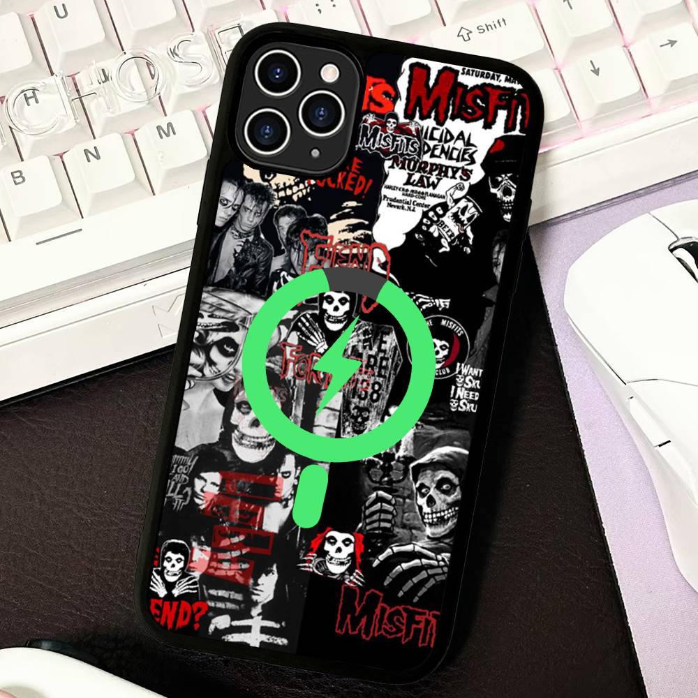 Classic Punk Band M-Misfits Magnetic Phone Case For IPhone 16 15 14 13 12 11 17 Pro Max Plus Wireless Charge Cover