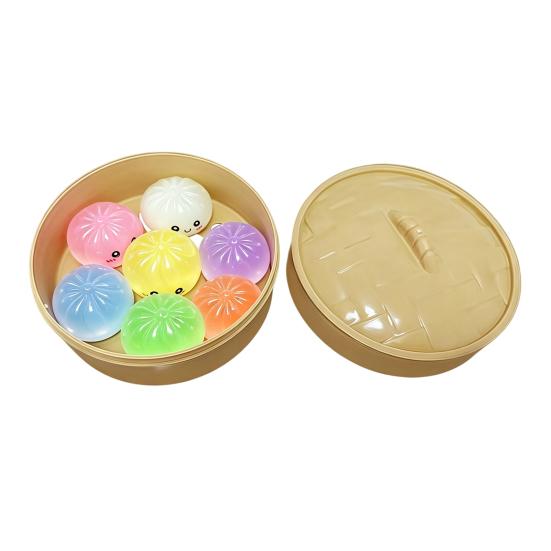 Stress Relief Toys Steamed Bun And Steamer Set Decompression Toy Soft TPR Durable Anxiety Relief Toy for Adults
