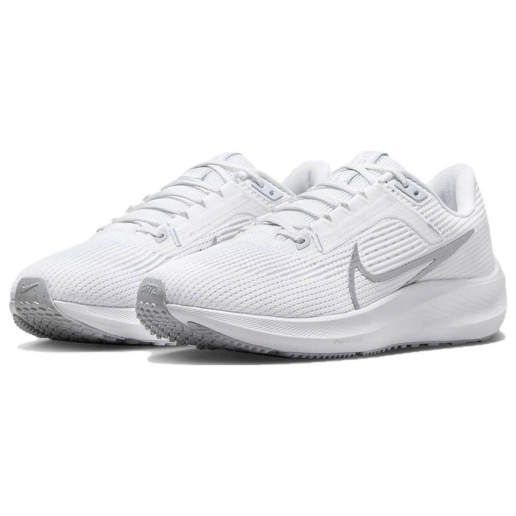 Nike Air Zoom Pegasus 40 Women White Pure Platinum Metallic Silver Running Shoes DV3854-101
