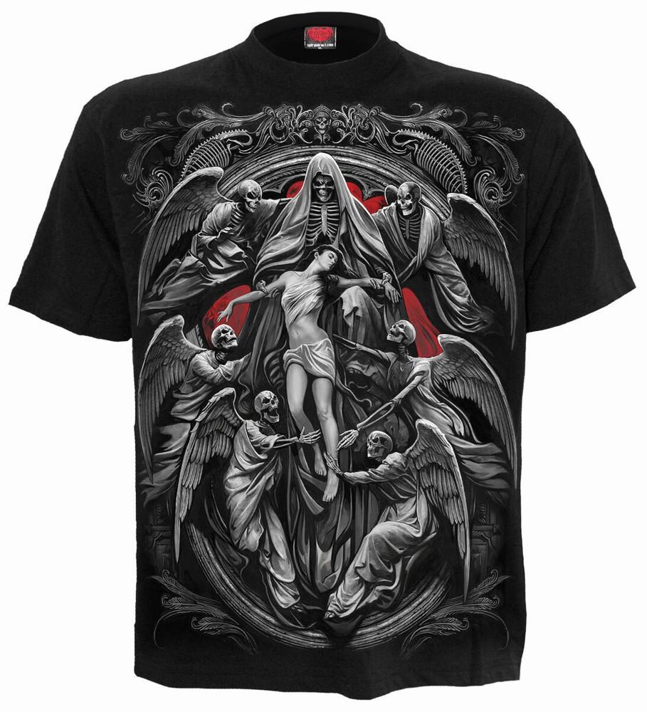 

Spiral Direct REAPER#039;S Door TShirt Biker Gothic Skull Horror Angel Blue Unisex T-Shirt L