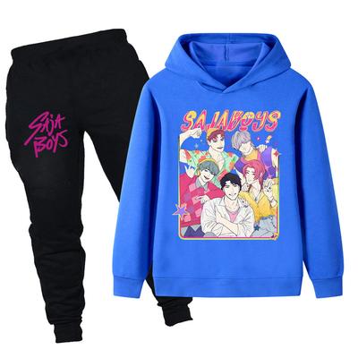 PB1227 Kinder Jungen Mädchen Kpop Mira Zoey Rumi Sajaboys Print Langarm Kapuzenpullover Hose Hosen Kleidung Sets