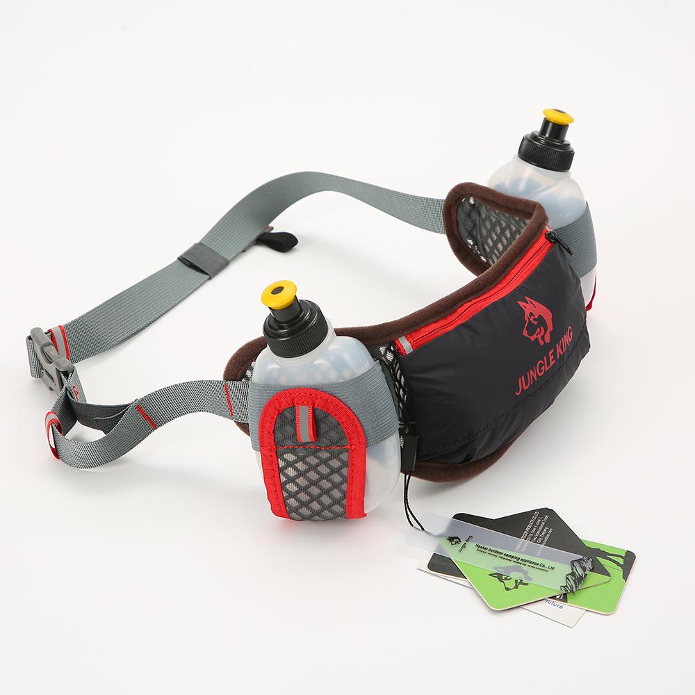 

JUNGLE KING CY2675 Marathon Jogging Cycling Running Hydration Belt Waist Bag Pouch Fanny Pack Phone Holder with Water Bottles