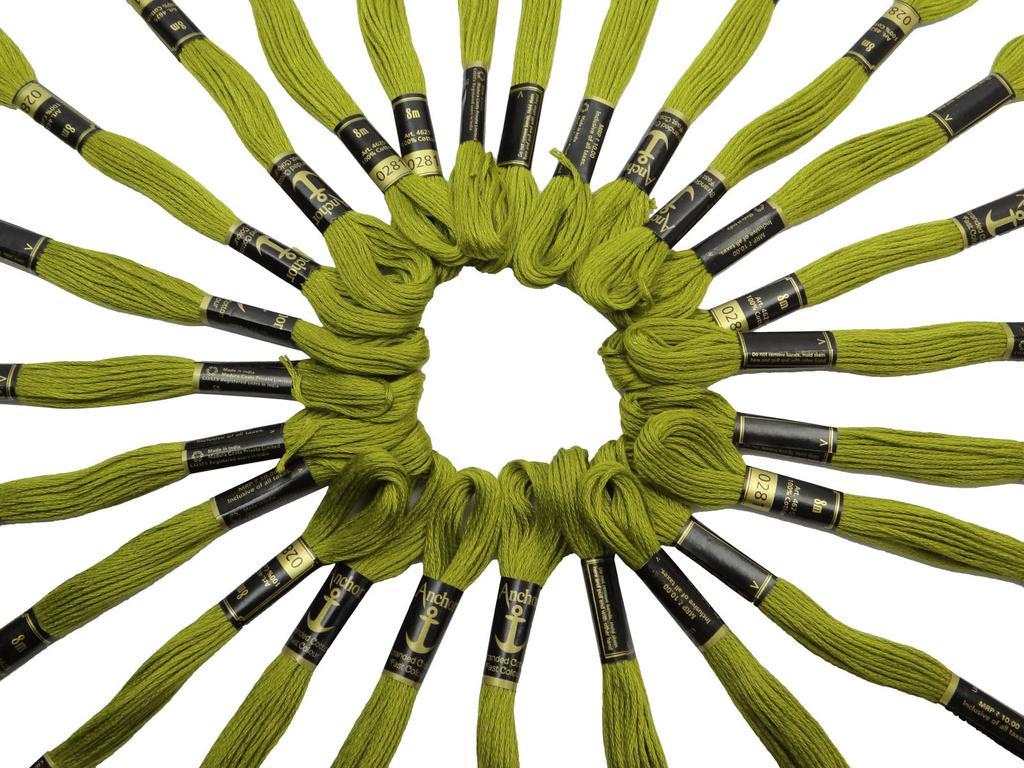 IBA Indianbeautifulart 25 darabos horgony kötő matt olívazöld pamutfonál fonal hímzés készlet