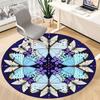 1 Stück Schmetterling Mandala Design Rundes Büroteppich, Rutschfest, Weich und Langlebig, Büroteppich für Innendekoration, Perfekt für das Büro