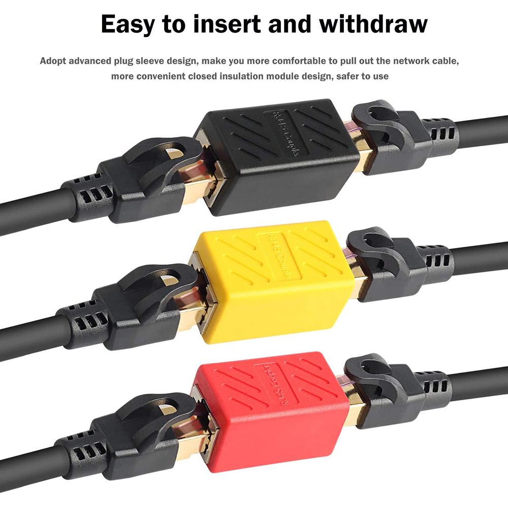 And Play Adapter Inline RJ45 Coupler Ethernet Cable Extender Cat7/Cat6/Cat5e 8P8C LAN Connector