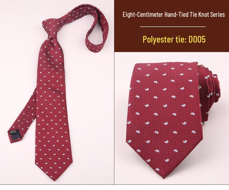 8cm Men's Formal Striped Plaid Tie for Business, Wedding, or Professional Wear - Black or Red, Korean Style