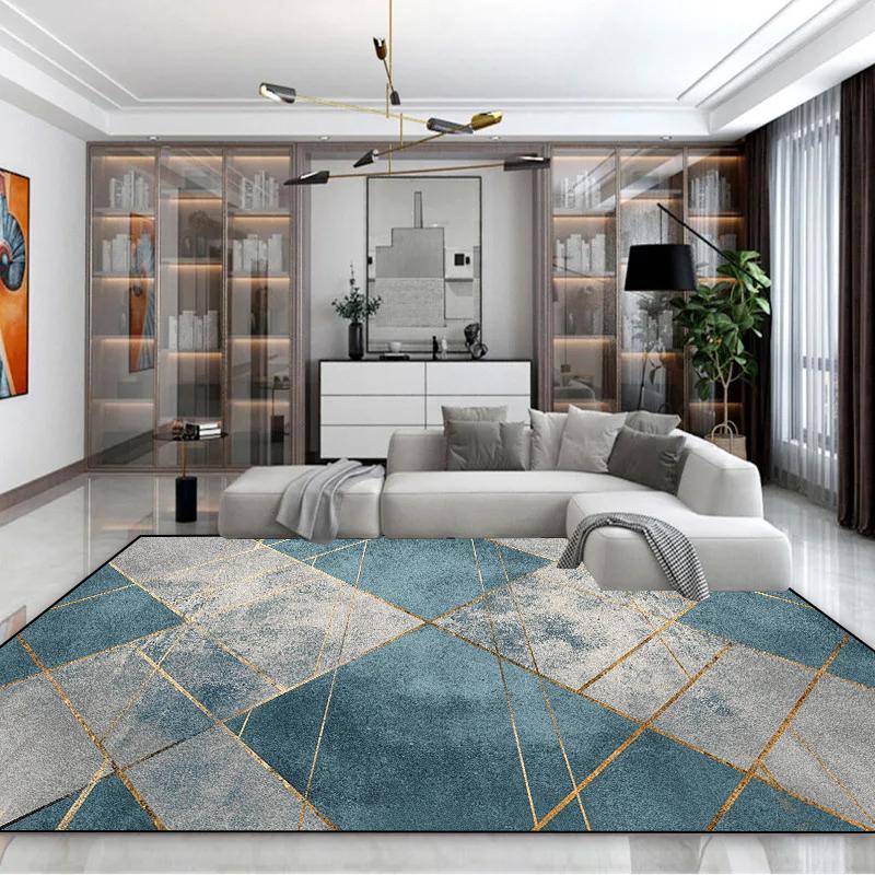 Modern Luxury Geometry Carpet Large Area Living Room Decoration Home Rugs Non-slip Sofa Coffee Table Mat Comfort Bedroom Rug