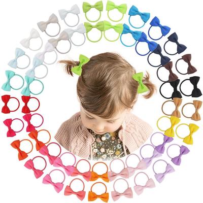 20/40 Pezzi Fiocchi per Capelli da Bambina da 2 Pollici Elastici Fiocco in Nastro Grosgrain con Elastico Porta Coda Accessori per Capelli