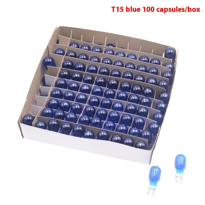 

100Pcs/Box T15 12V 21W Led Car Light Cob Glass Plug-In Wide Bulb Auto Automobiles License Plate Lamp Dome Light Reading Drl Bulb синій