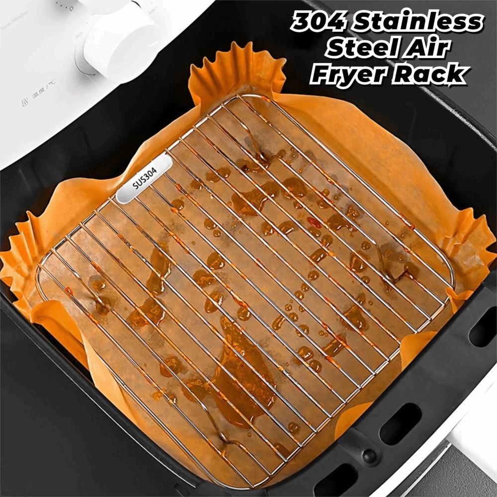 Round Square Cooking Rack With Foot 304 Stainless Steel Air Fryer Rack Thicken Cooling Rack Home Kitchen Oven Steamer Cooker
