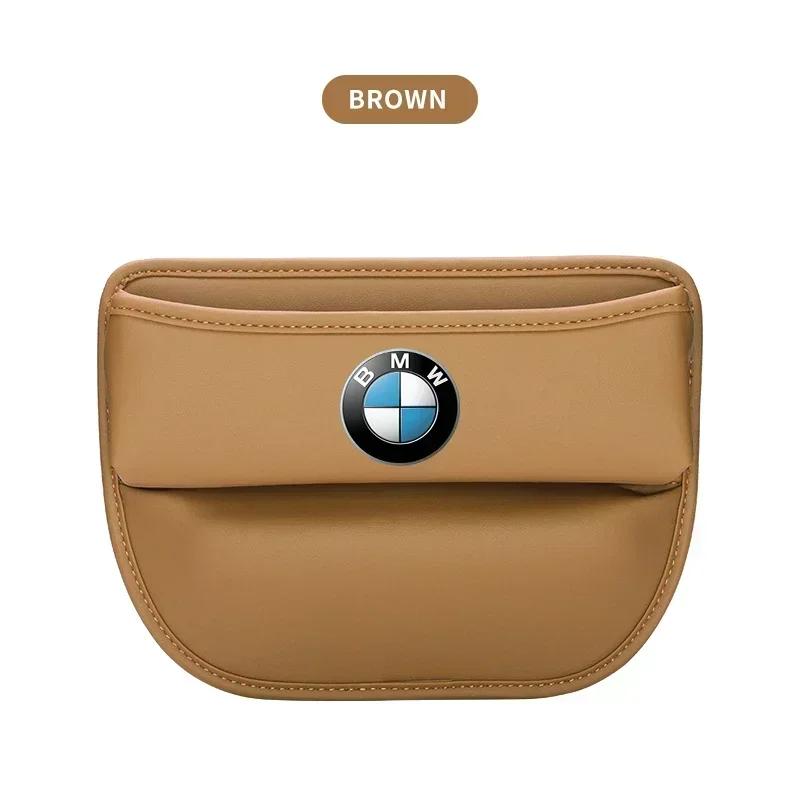 For BMW M Leather Car Seat Side Storage Pocket Suede Gap Filler Organizer Box for BMW E46 E85 E60 F10 E39 F30 E36 F20 E87 E90 E7