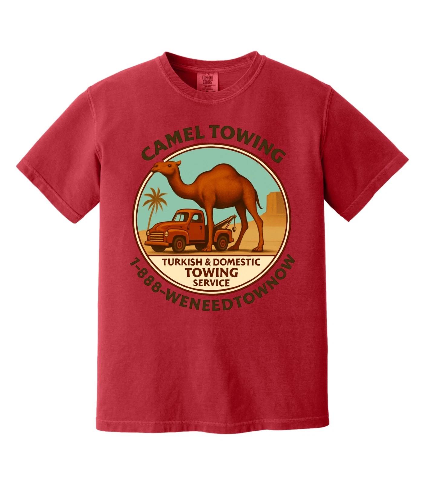 Funny Camel Towing T-Shirt Vintage Graphic Off-Road Humor Retro Truck Tee 160